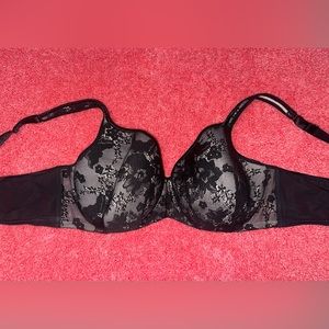 Cacique 44D Black lace Balconette bra